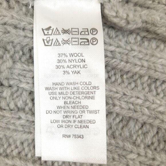 Rachel Zoe Gray Cable Knit Cardigan Sweater Sz Large Wool Blend Open Front - Picture 7 of 9